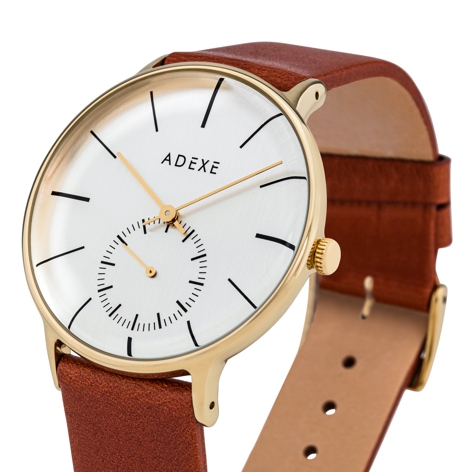 ADEXE watch Freerunner Grande Gold & Brown