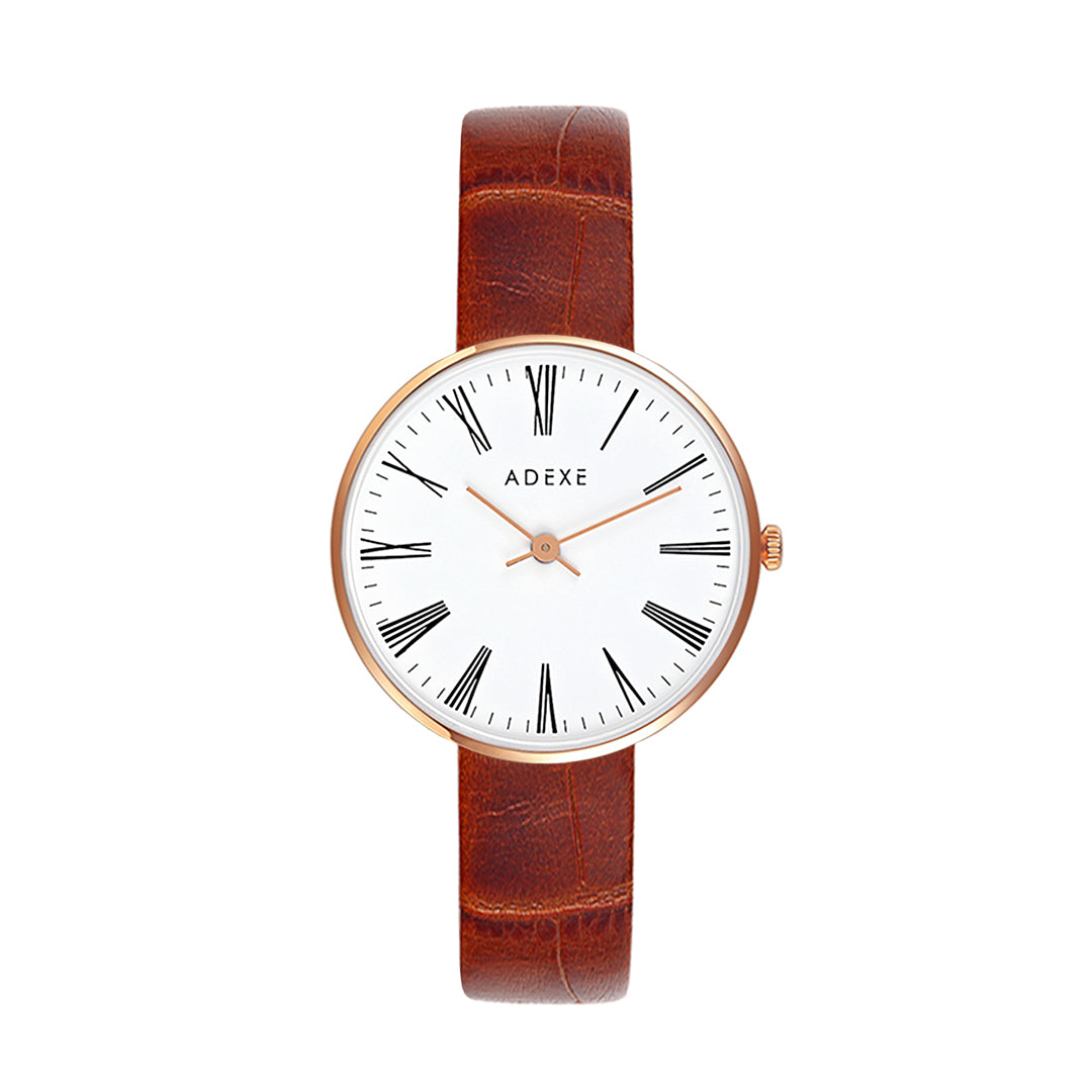 ADEXE watch Sistine Petite Rosegold & Brown Leather