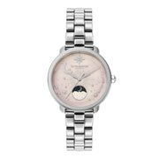 Olivia Burton Watch Celestial 34mm Moon Phase Pink & Silver Bracelet 24000297