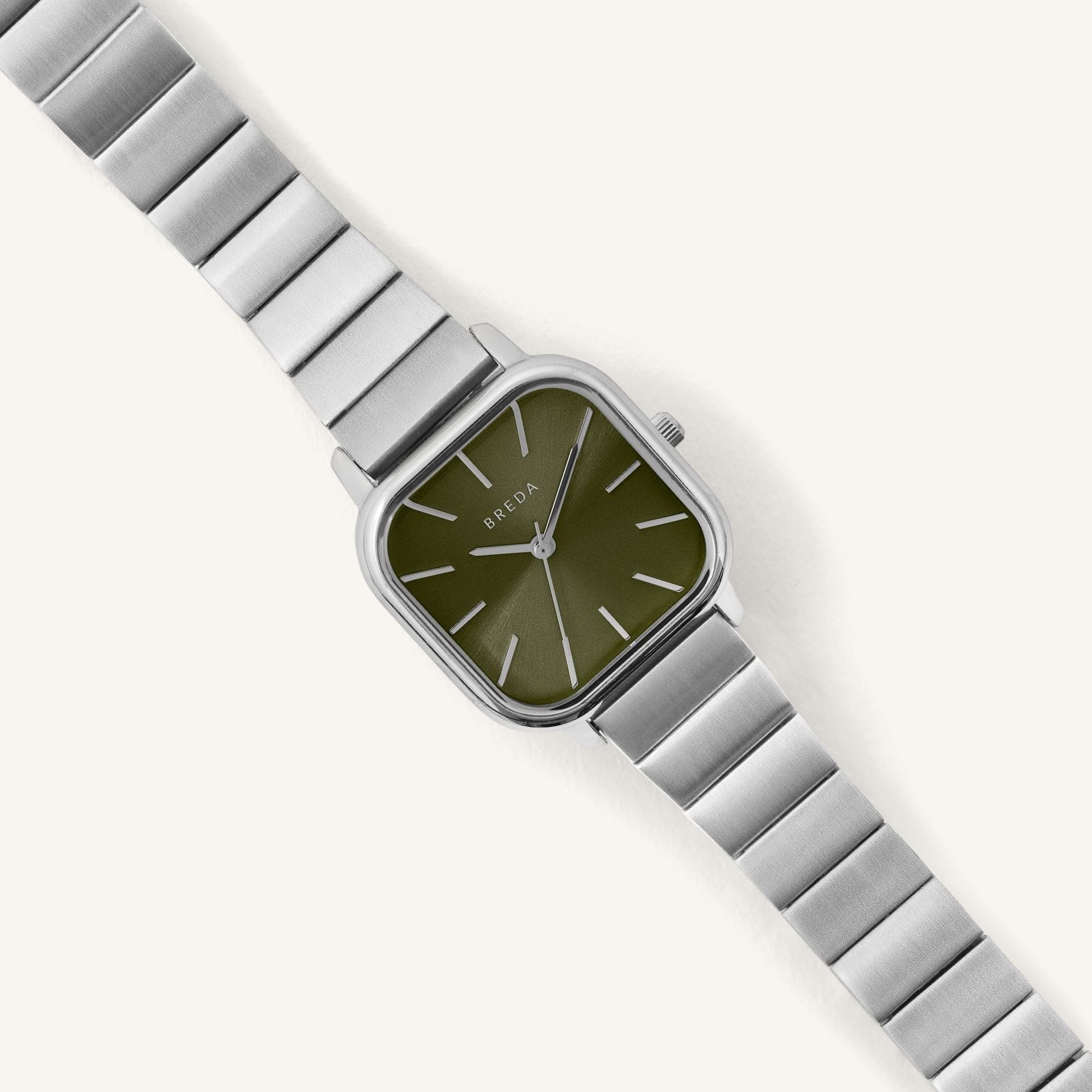 Breda Esther Unisex Watch of Silver/Moss Stainless Steel, 26mm, 1735A