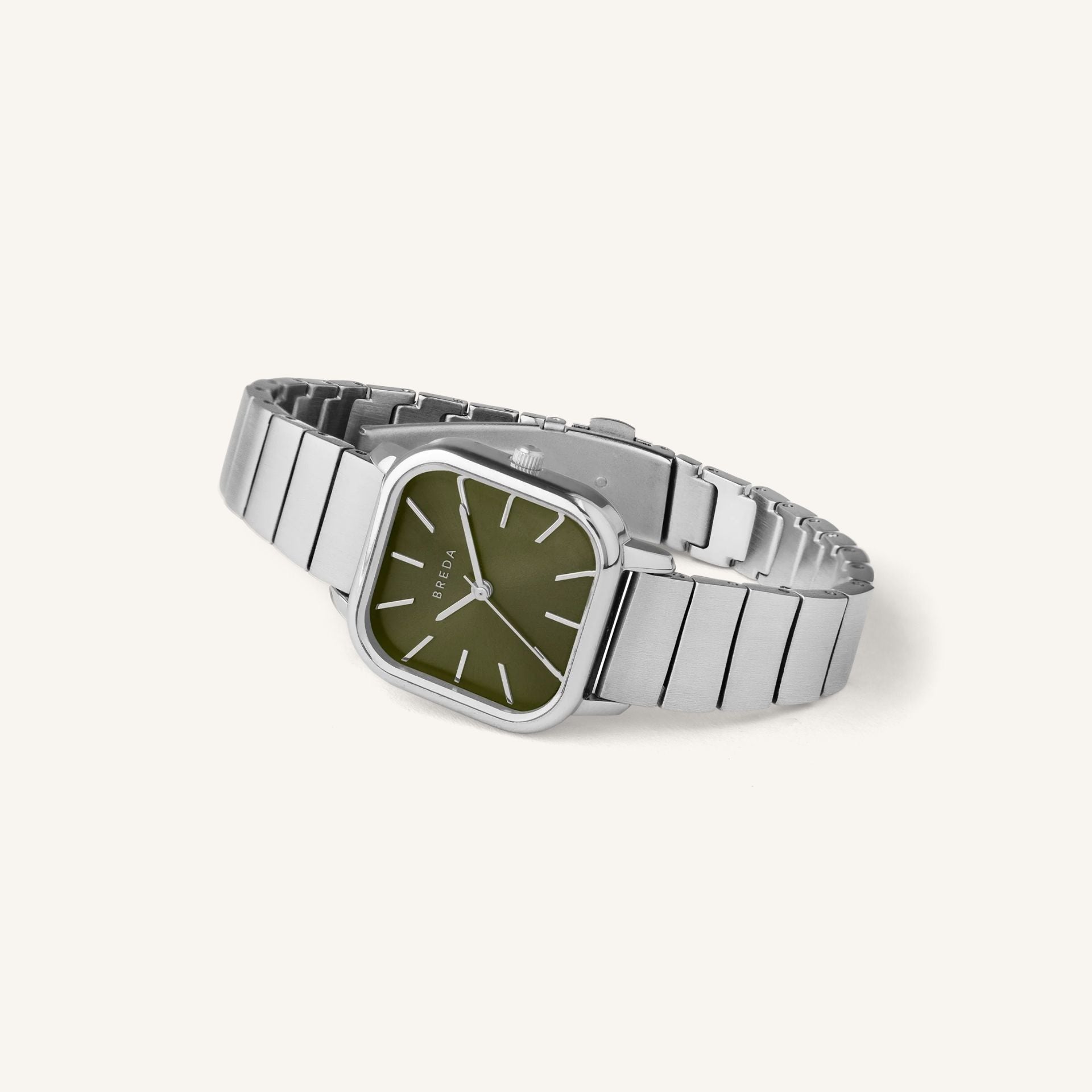 Breda Esther Unisex Watch of Silver/Moss Stainless Steel, 26mm, 1735A