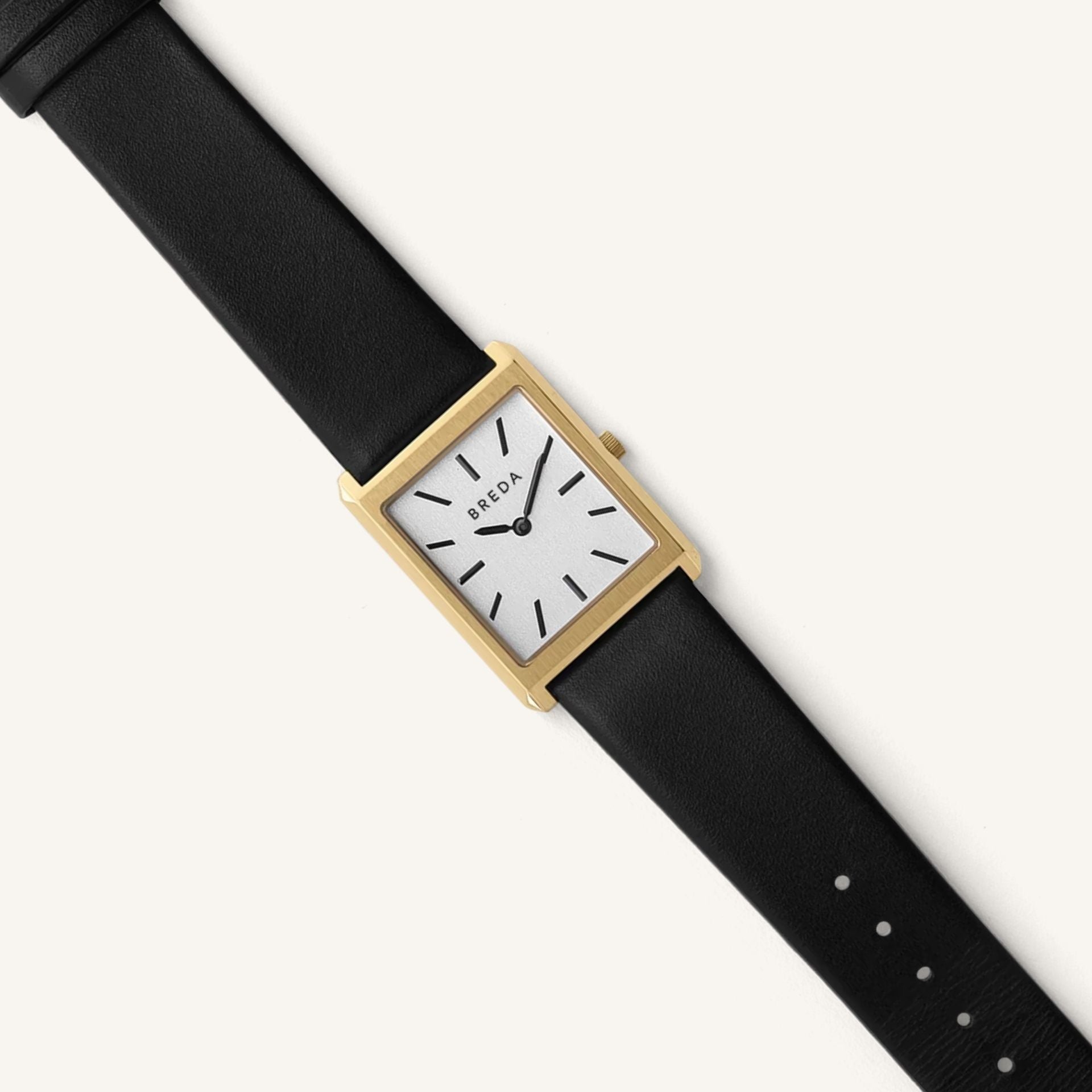Breda Virgil Unisex Watch of Gold/Black/Ivory Genuine Leather, 26mm, 1736B