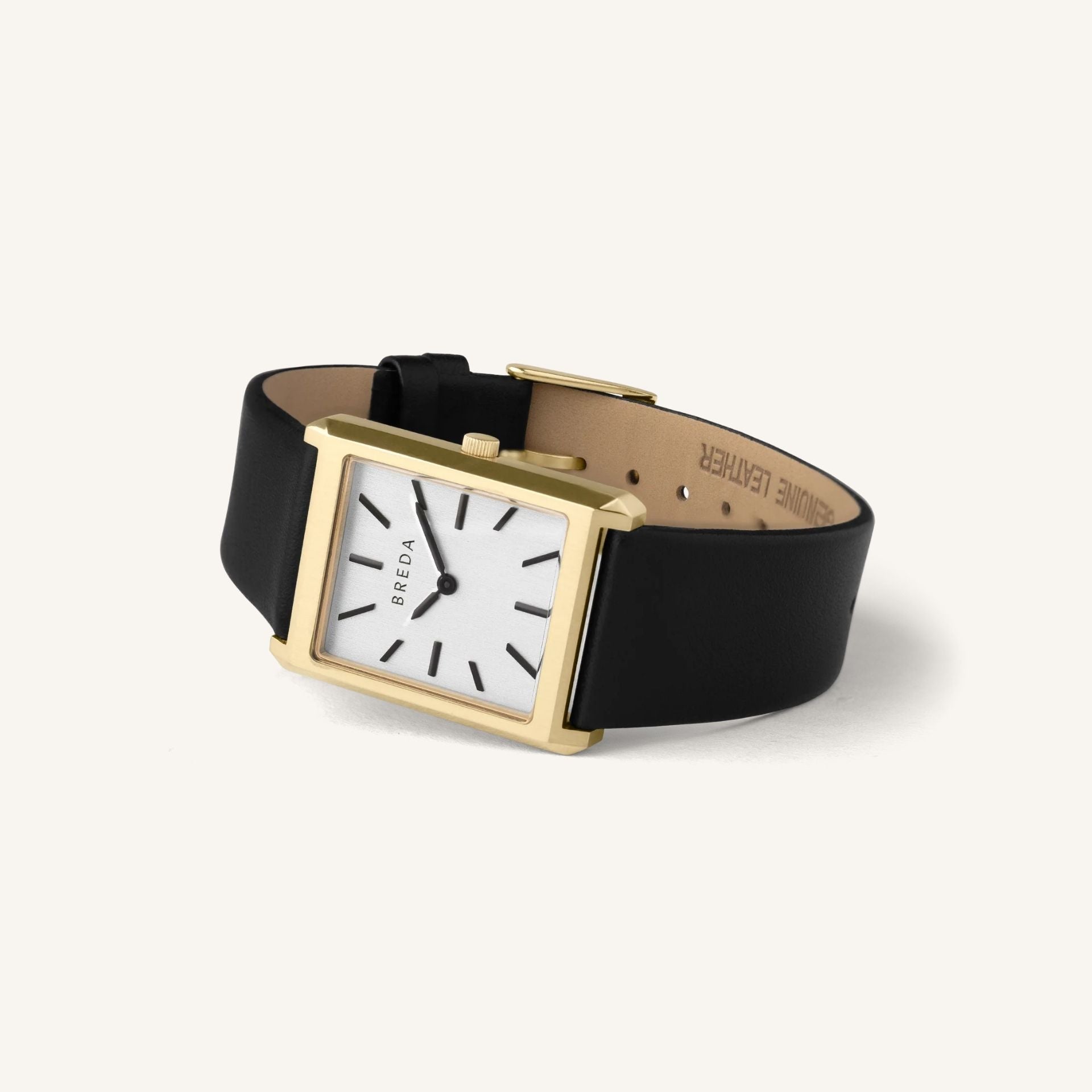 Breda Virgil Unisex Watch of Gold/Black/Ivory Genuine Leather, 26mm, 1736B