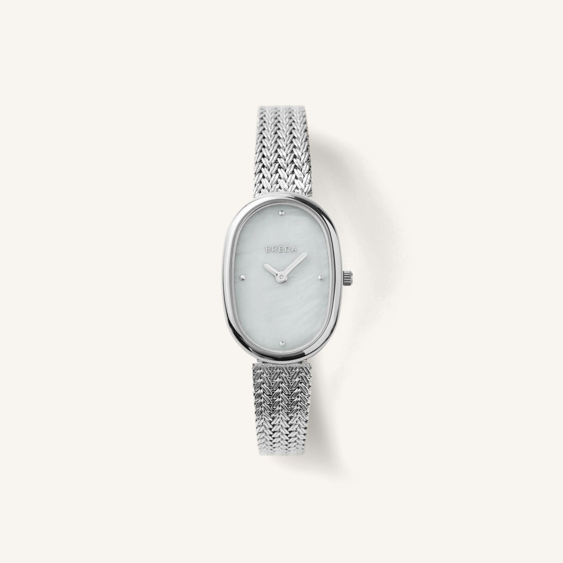 Breda Jane Tethered Unisex Watch of Silver/Silver/Pearl Stainless Steel, 23mm, 1741M