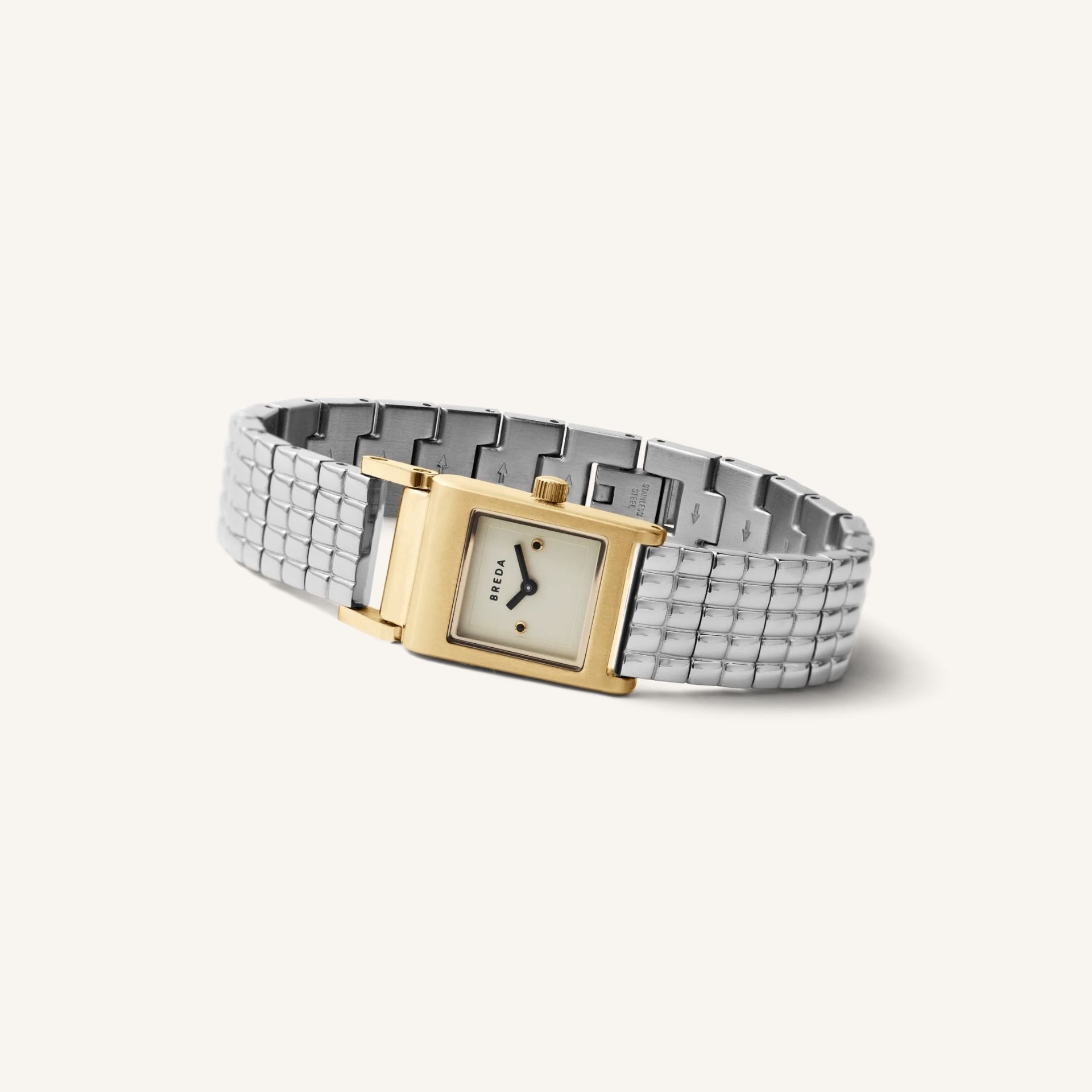 Breda Revel Unisex Watch of Gold/Silver/Ivory Stainless Steel, 18mm, 1746D
