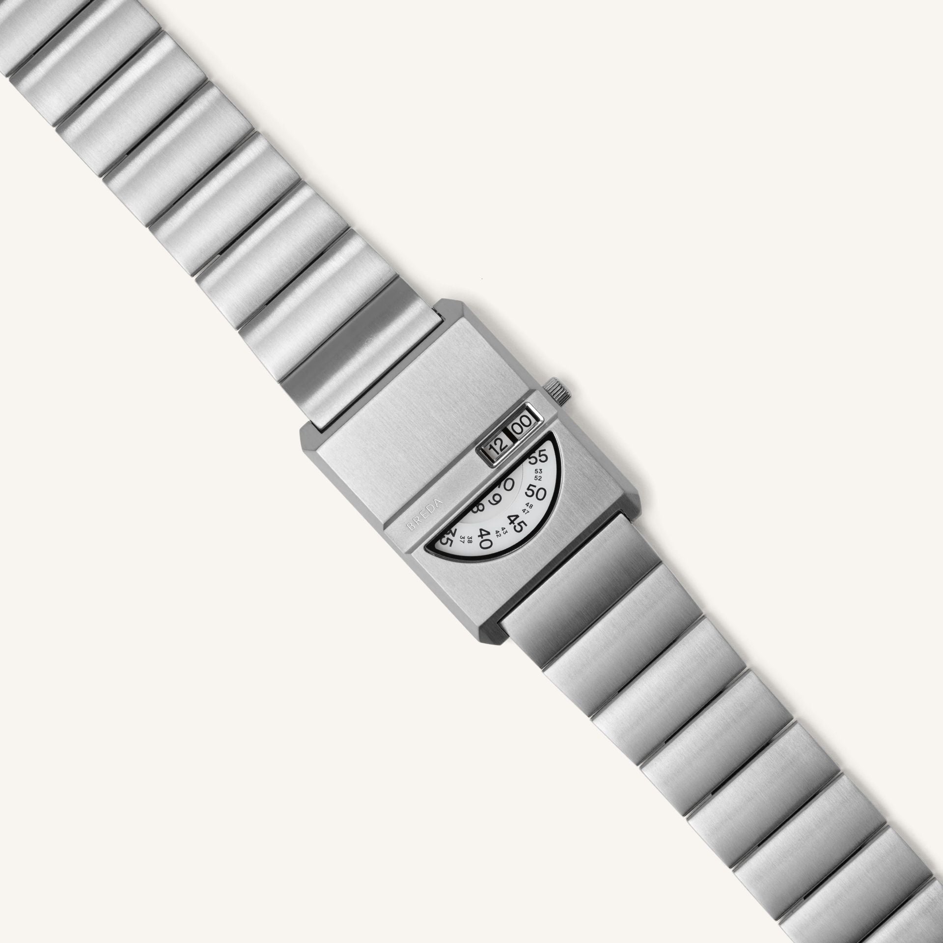 Breda Pulse Tandem Unisex Watch of Silver Stainless Steel, 26mm, 1747B