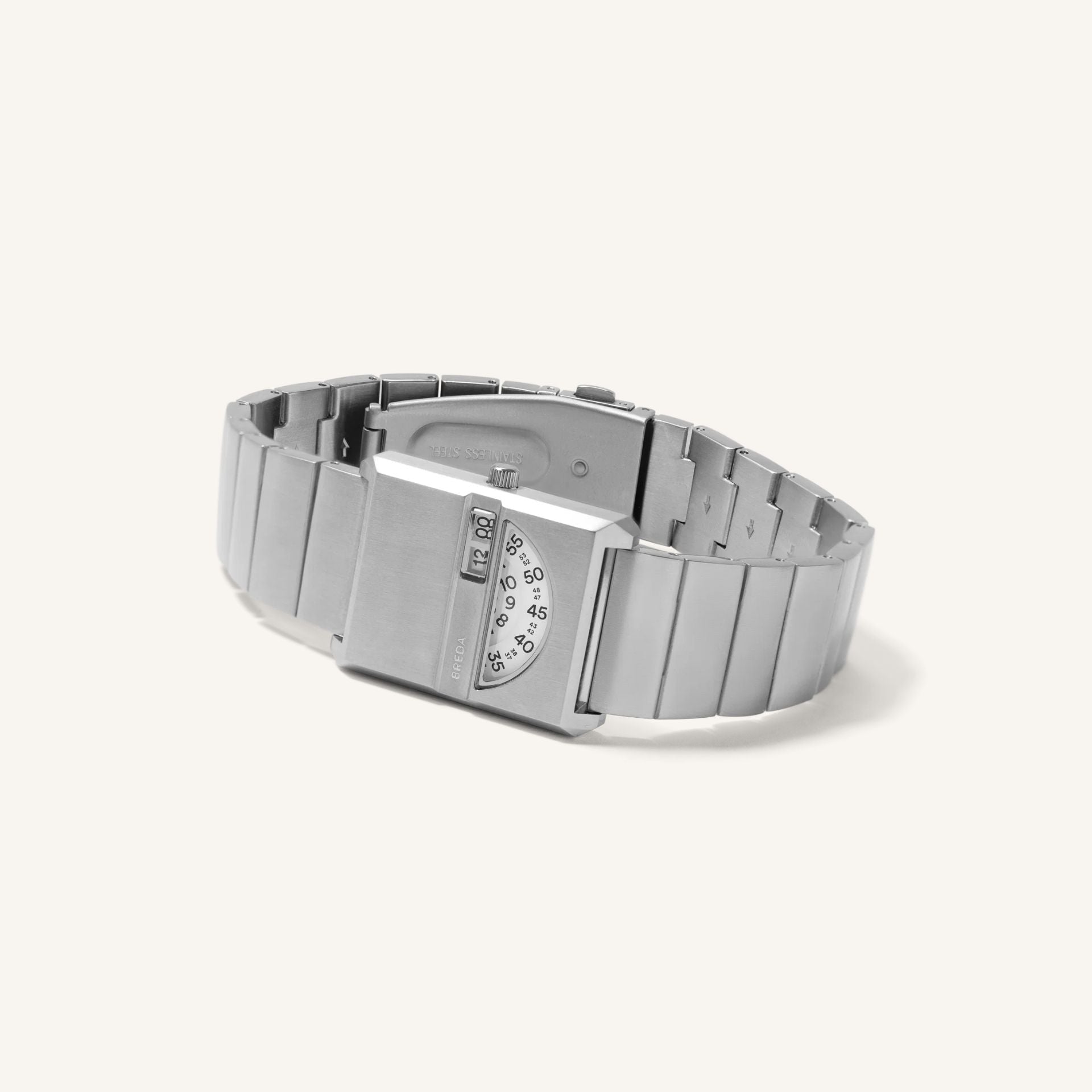 Breda Pulse Tandem Unisex Watch of Silver Stainless Steel, 26mm, 1747B
