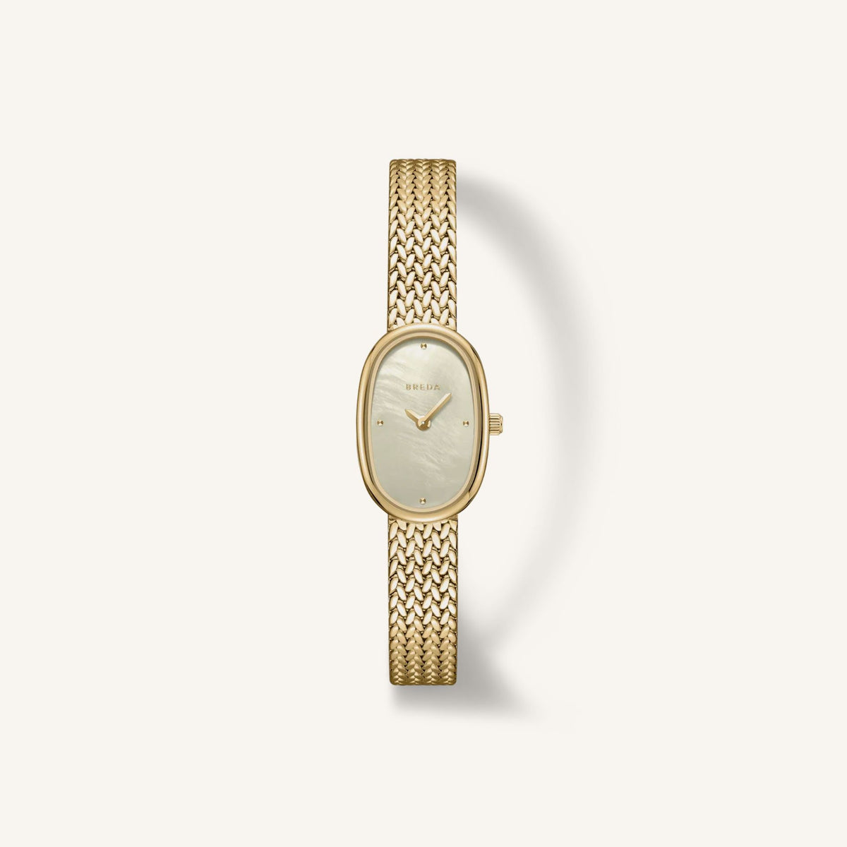 Breda Jane (Tethered) Small Women's Watch of Gold Stainless Steel/Mesh Bracelet, 18mm, 1757A