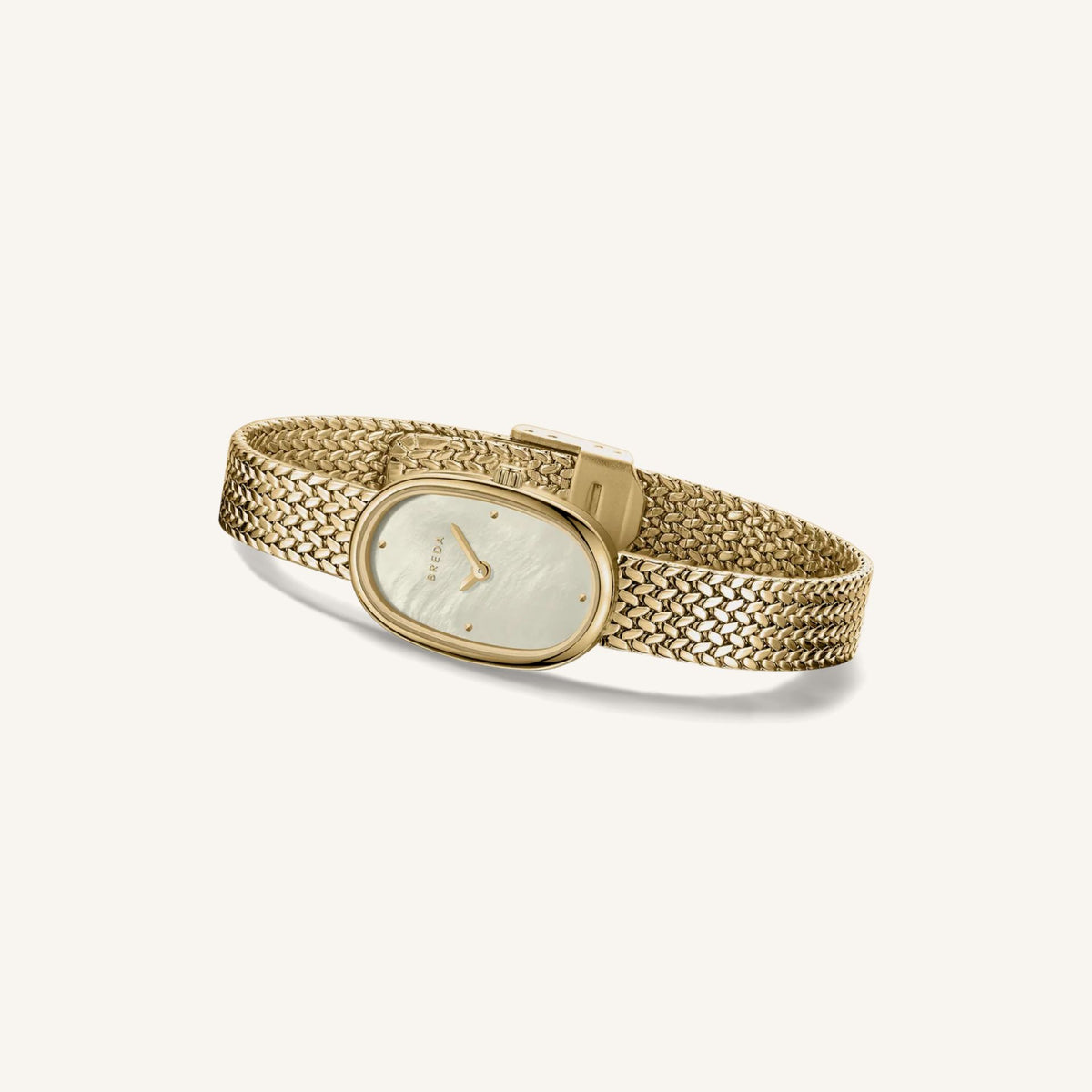 Breda Jane (Tethered) Small Women's Watch of Gold Stainless Steel/Mesh Bracelet, 18mm, 1757A