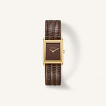 Breda Virgil (Lizard-Embossed) Unisex Watch of Gold/Brown Stainless Steel/Lizard Embossed Leather, 20mm, 1765C