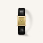 Breda Virgil (Lizard-Embossed) Unisex Watch of Gold/Black Stainless Steel/Lizard Embossed Leather, 20mm, 1765D