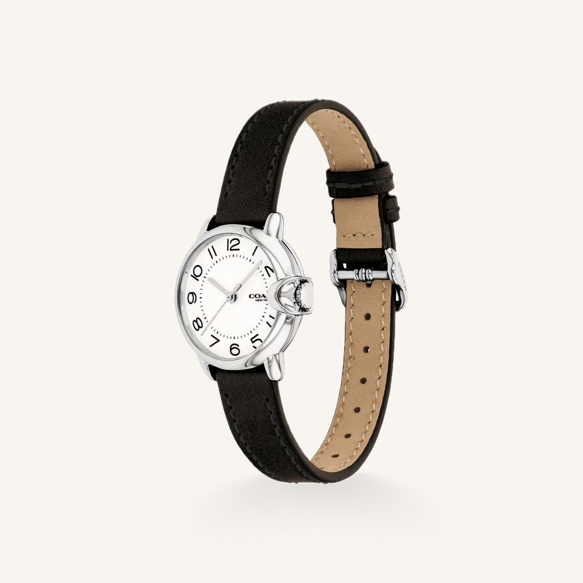 Coach Arden Small Ladies Watch of Silver Stainless Steel/Leather Strap, 28mm, 14503613