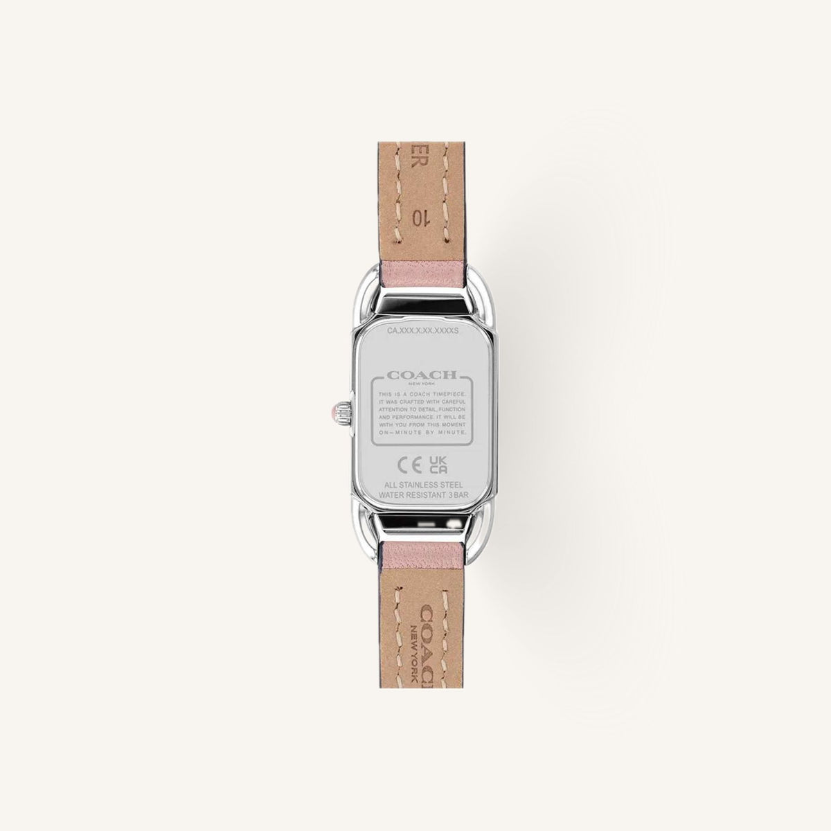 Coach Cadie Small Ladies Watch of Silver Stainless Steel/Leather Strap, 28mm, 14504037