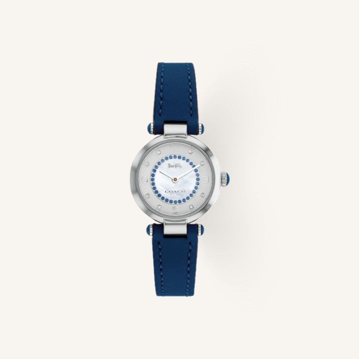 Coach Cary Small Ladies Watch of Silver Stainless Steel/Leather Strap, 26mm, 14503937