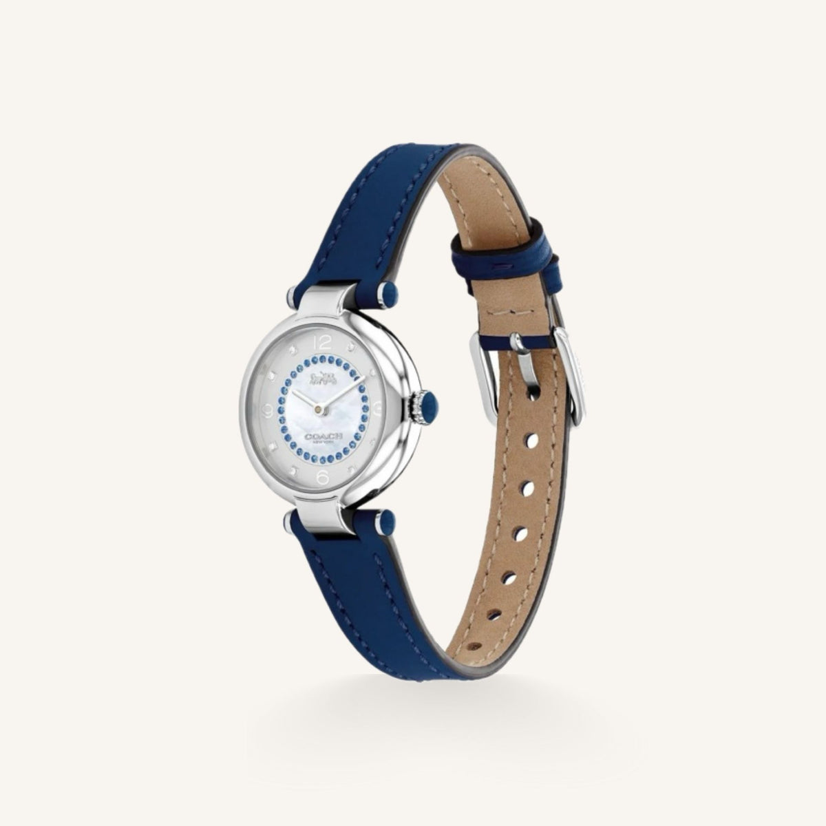 Coach Cary Small Ladies Watch of Silver Stainless Steel/Leather Strap, 26mm, 14503937