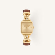 Coach Cass Small Ladies Watch of Gold Stainless Steel/Leather Strap, 22mm, 14504555