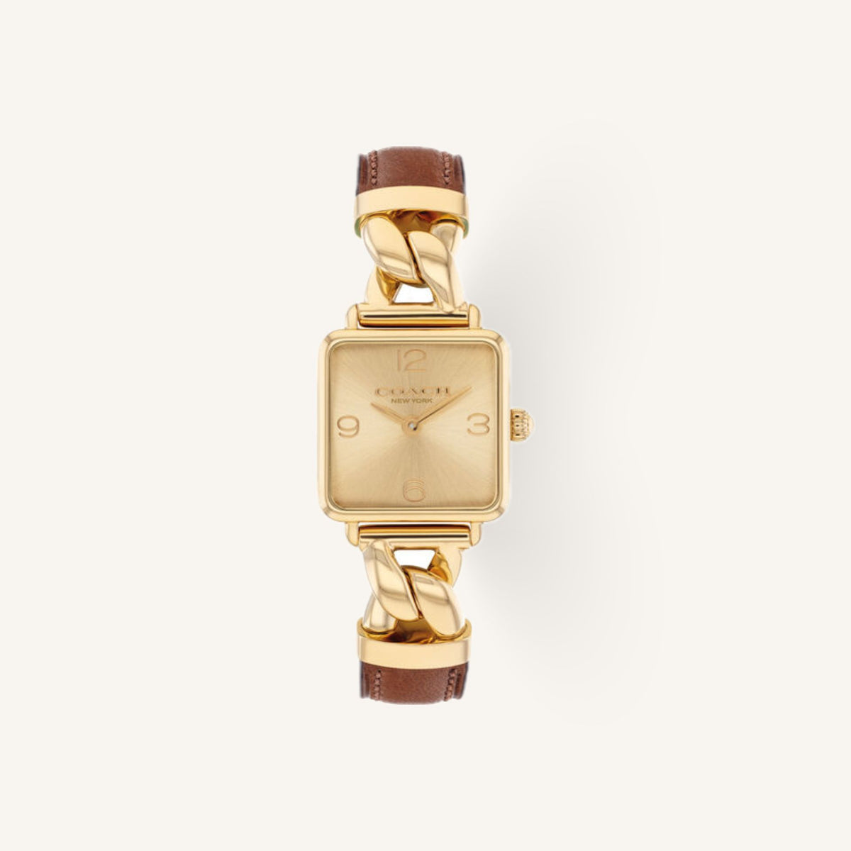 Coach Cass Small Ladies Watch of Gold Stainless Steel/Leather Strap, 22mm, 14504555