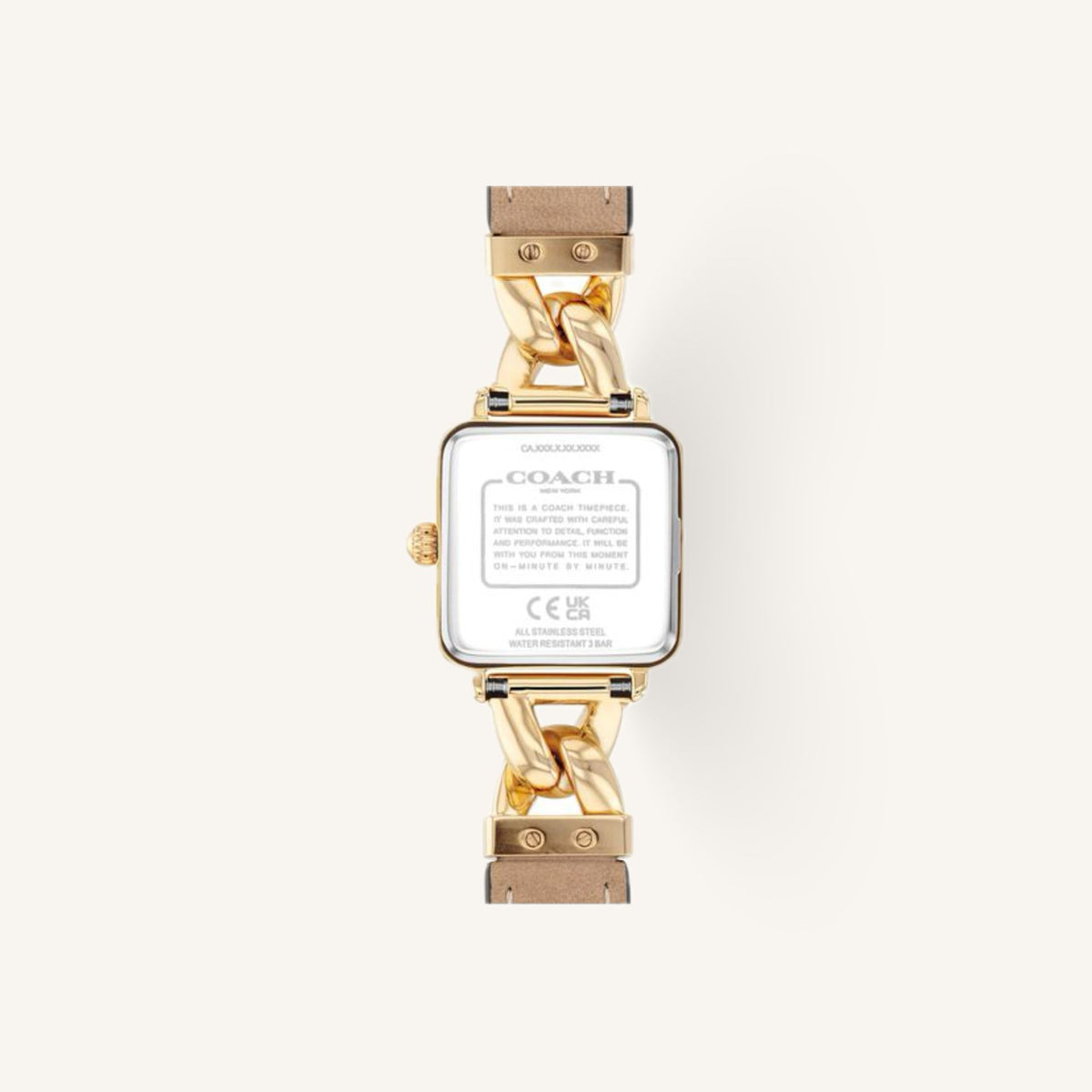 Coach Cass Small Ladies Watch of Gold Stainless Steel/Leather Strap, 22mm, 14504555