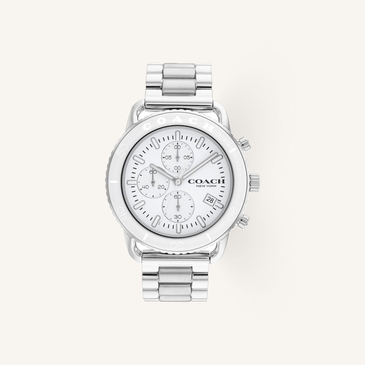 Coach Cruiser Mens Watch of Silver Stainless Steel/Bracelet, 44mm, 14602594