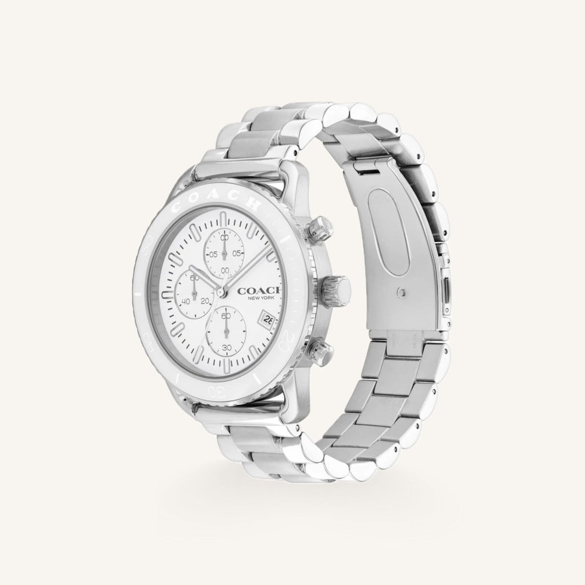 Coach Cruiser Mens Watch of Silver Stainless Steel/Bracelet, 44mm, 14602594