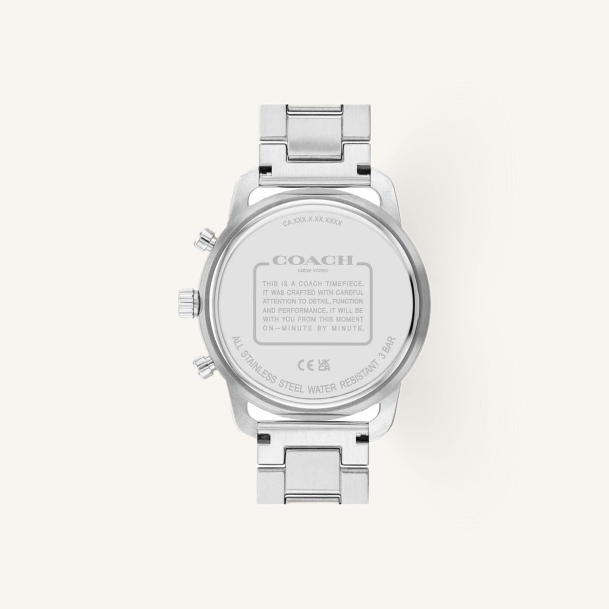 Coach Cruiser Mens Watch of Silver Stainless Steel/Bracelet, 44mm, 14602594