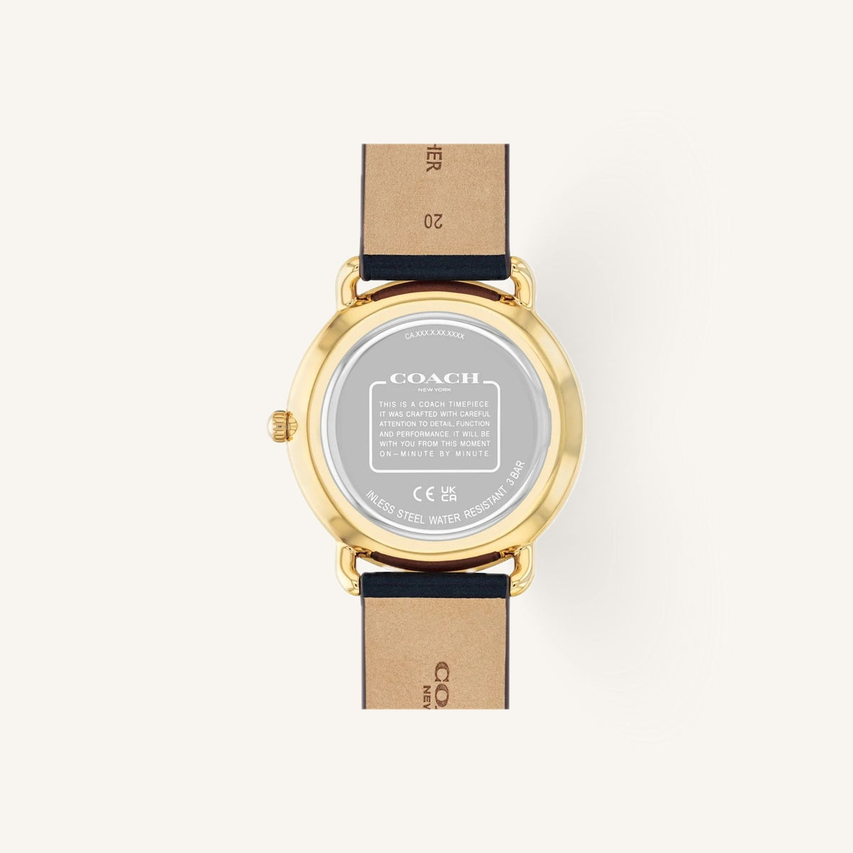 Coach Elliot Mens Watch of Gold Stainless Steel/Leather Strap, 41mm, 14602648