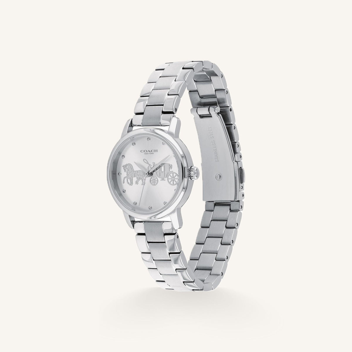 Coach Grand Small Ladies Watch of Silver Stainless Steel/Bracelet, 28mm, 14502975