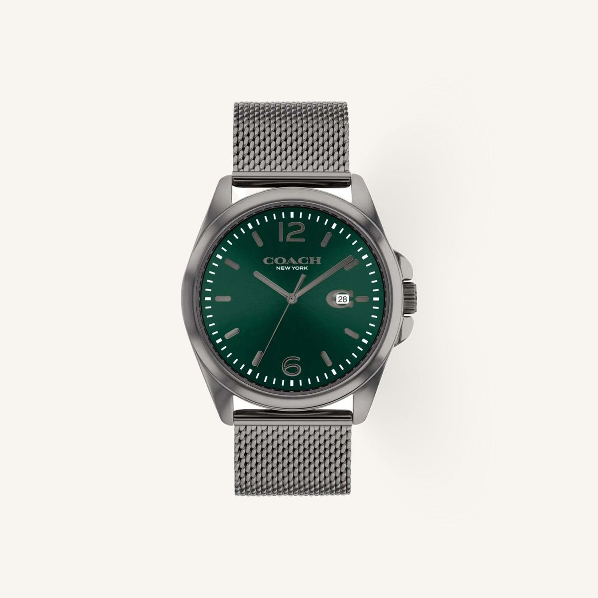 Coach Greyson Mens Watch of Gunmetal Stainless Steel/Mesh Bracelet, 41mm, 14602619