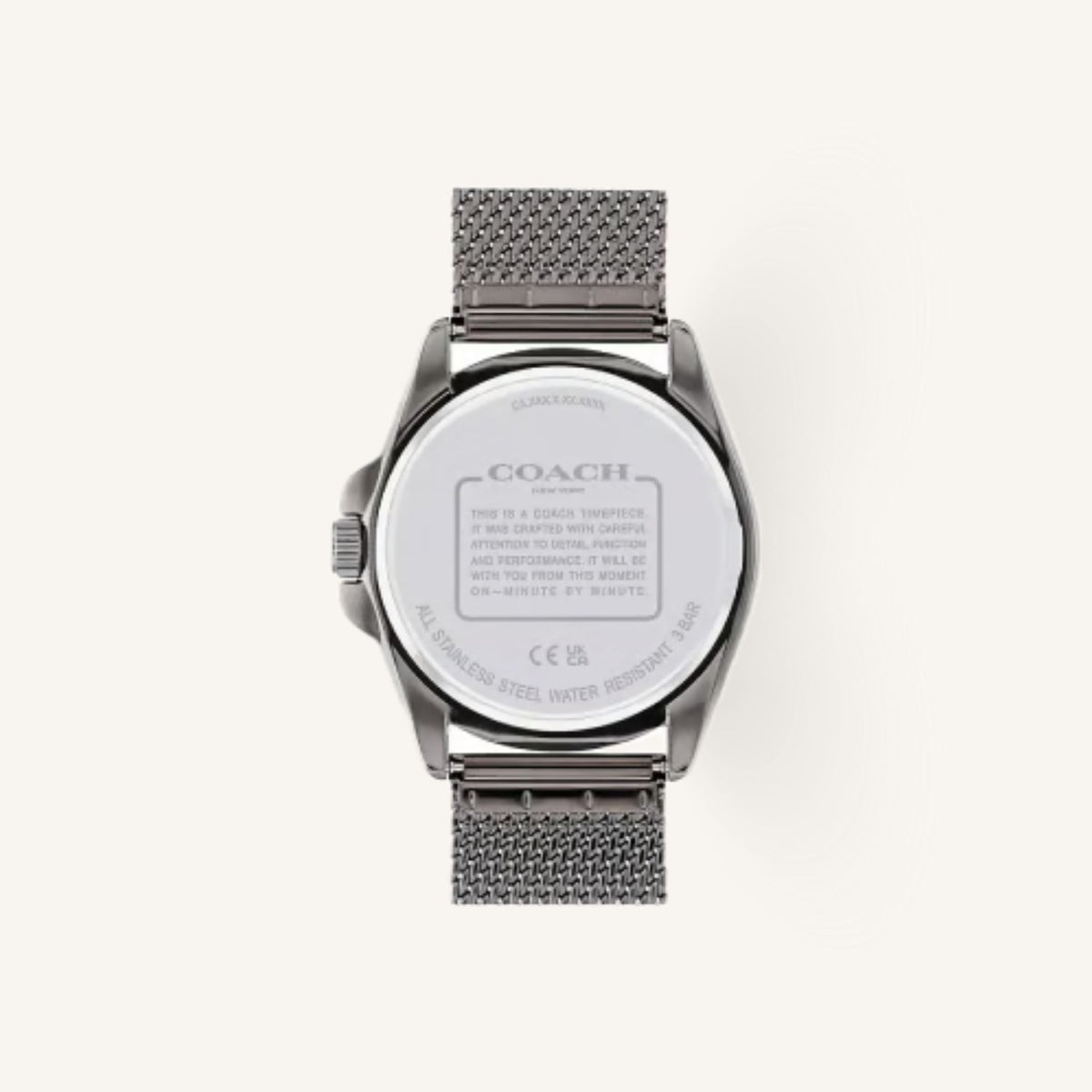 Coach Greyson Mens Watch of Gunmetal Stainless Steel/Mesh Bracelet, 41mm, 14602619