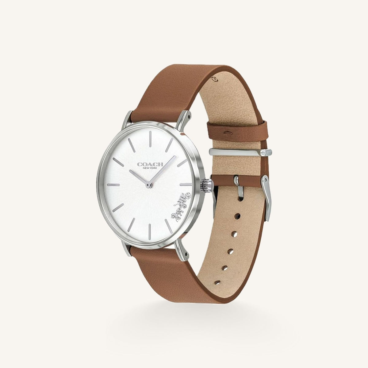 Coach Perry Ladies Watch of Silver Stainless Steel/Leather Strap, 36mm, 14503120