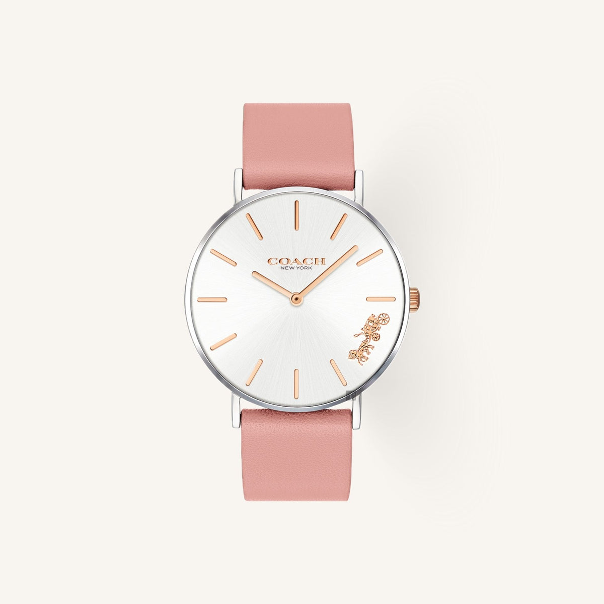 Coach Perry Ladies Watch of Silver Stainless Steel/Leather Strap, 36mm, 14503258