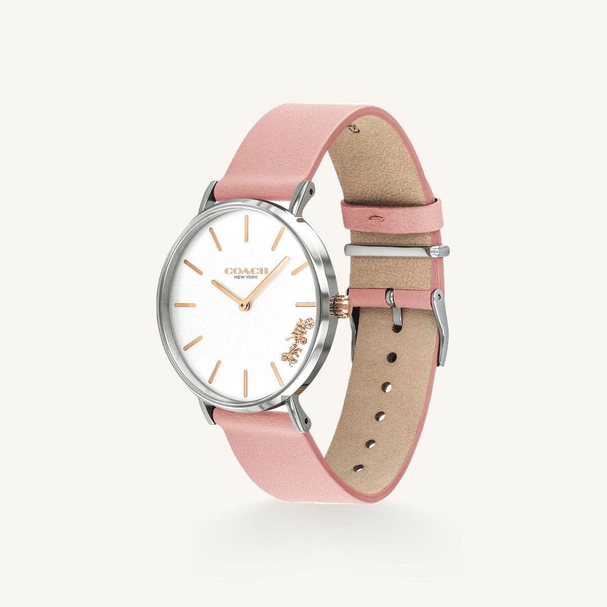 Coach Perry Ladies Watch of Silver Stainless Steel/Leather Strap, 36mm, 14503258