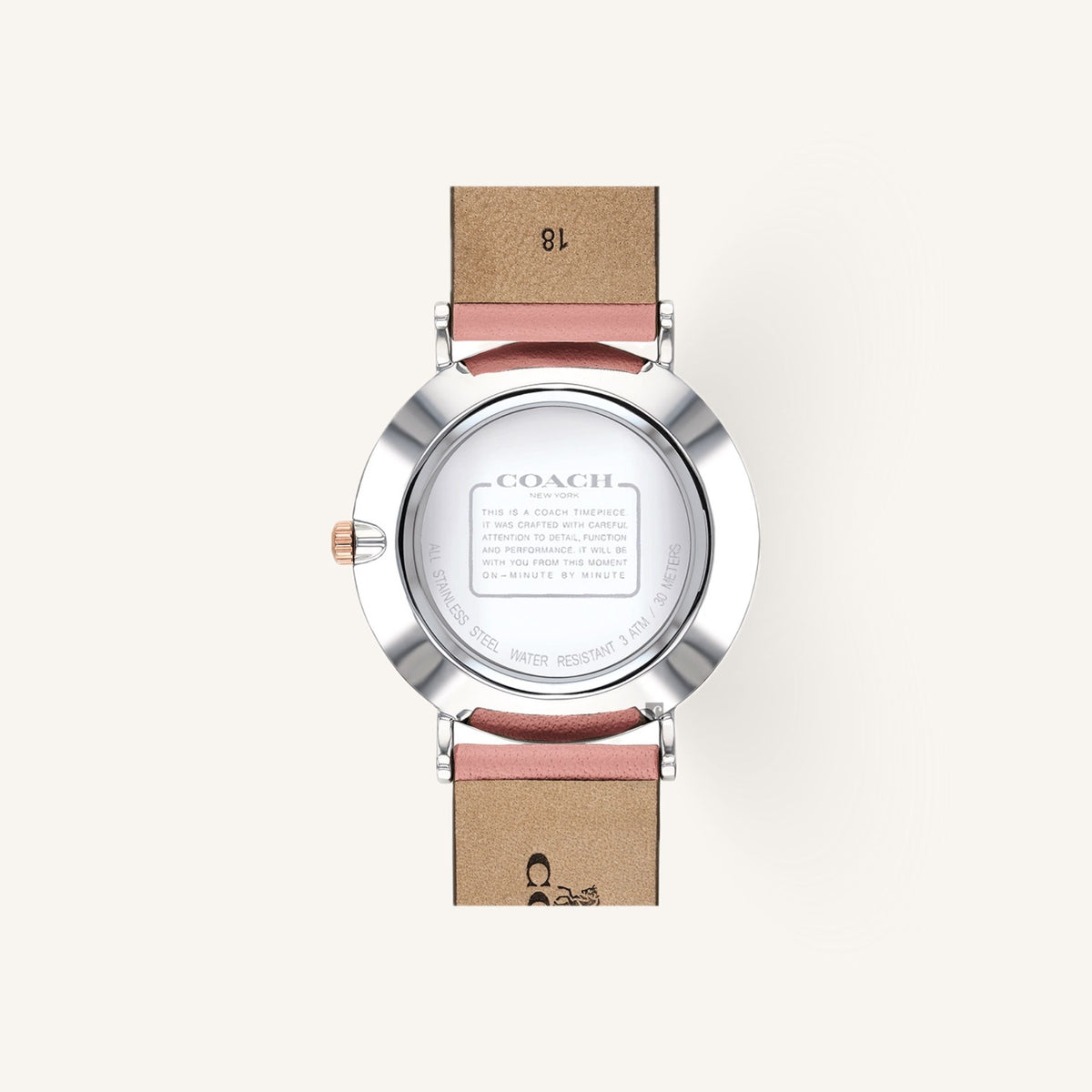 Coach Perry Ladies Watch of Silver Stainless Steel/Leather Strap, 36mm, 14503258