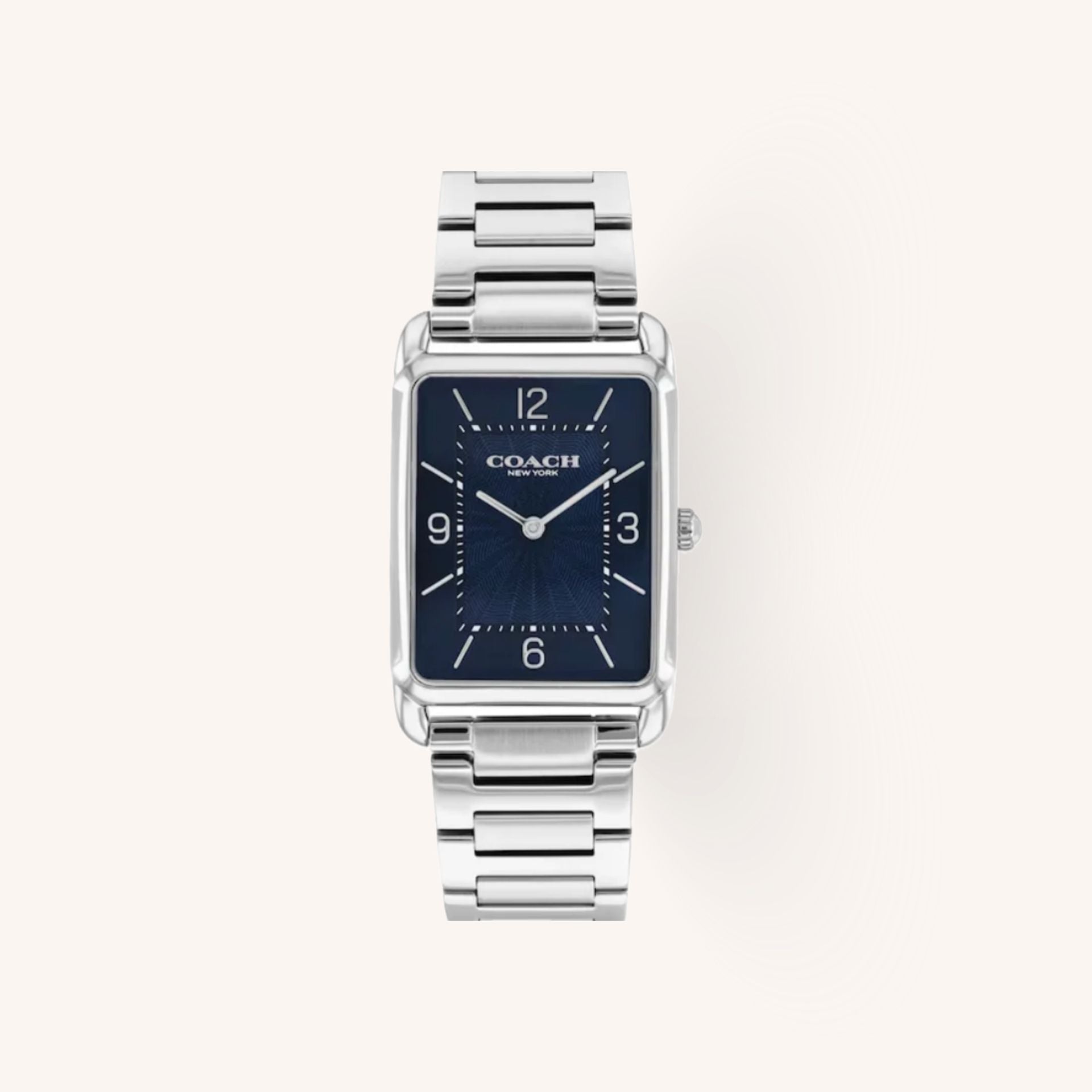 Coach Watch Elliot 14400046-T Blue Rectangular Stainless Steel Bracelet Watch, 26mm x 32mm