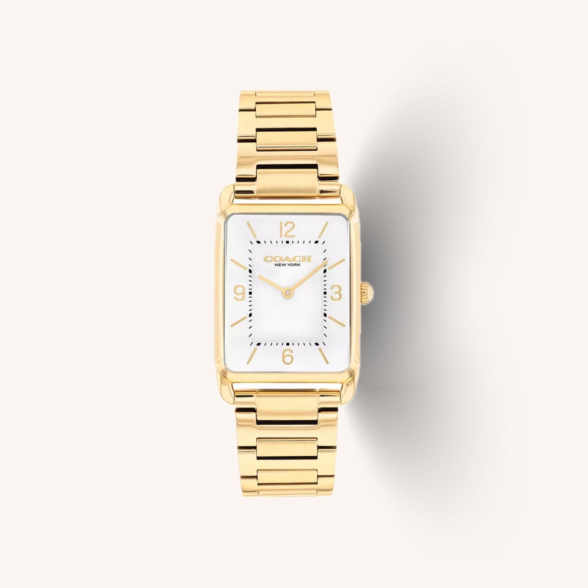 Coach Watch Elliot 14400048 Gold Rectangular Stainless Steel Bracelet Watch, 26mm x 32mm