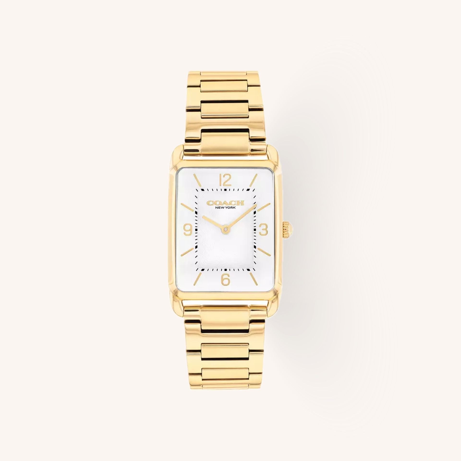 Coach Watch Elliot 14400048 Gold Rectangular Stainless Steel Bracelet Watch, 26mm x 32mm