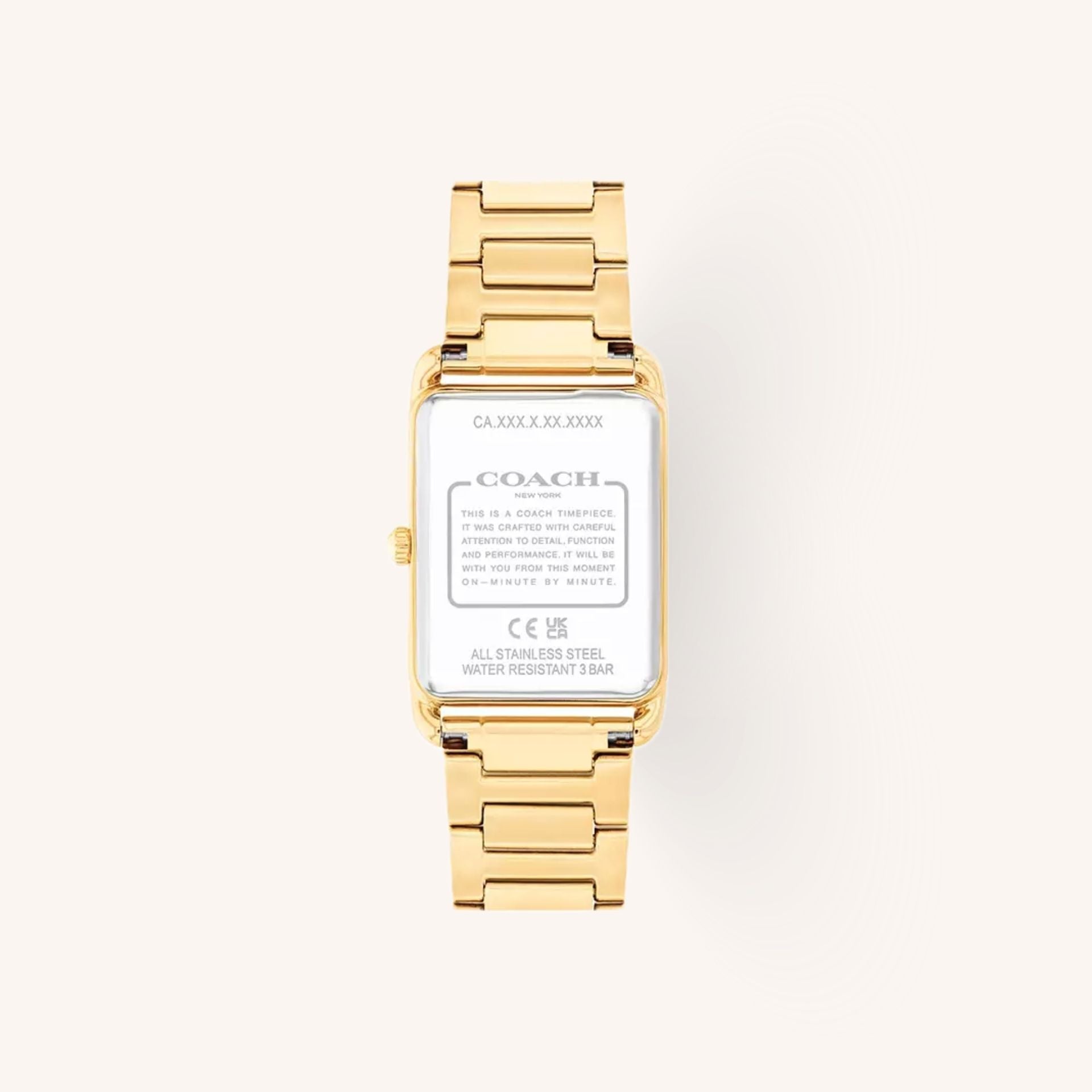 Coach Watch Elliot 14400048 Gold Rectangular Stainless Steel Bracelet Watch, 26mm x 32mm