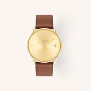 Coach Elliot 14504201 Gold Dial Round Gold-Tone Stainless Steel Mesh Bracelet Watch, 36mm