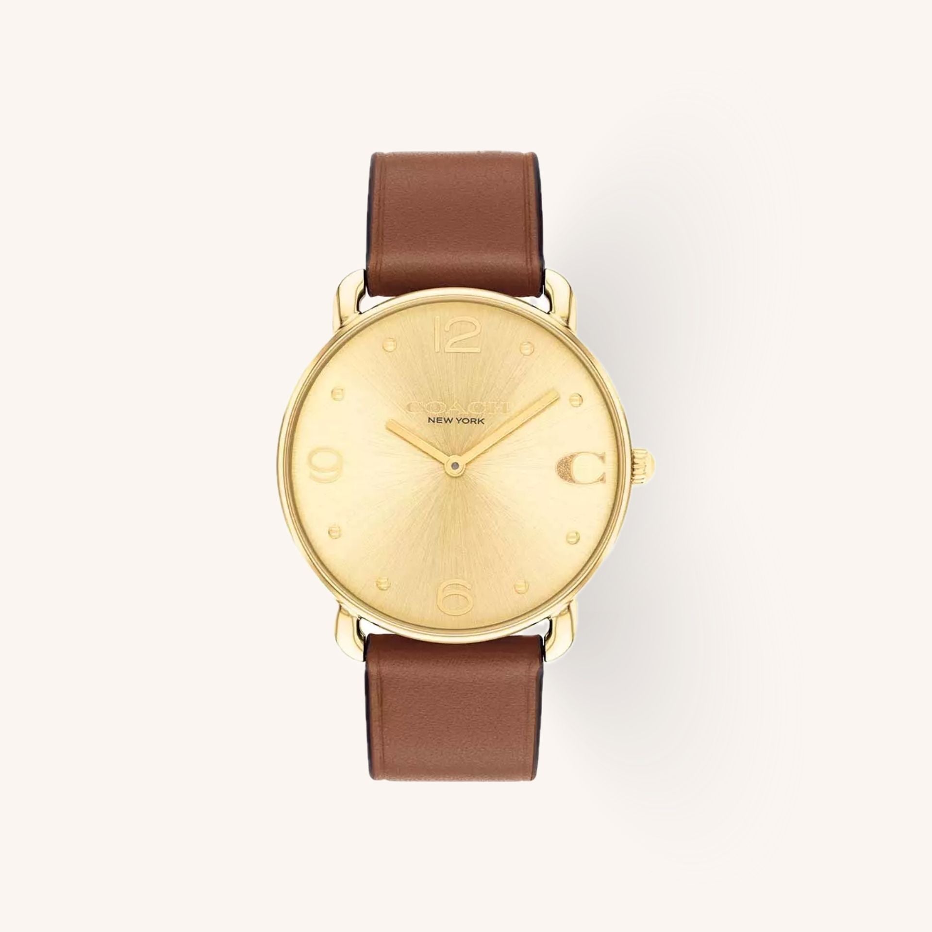 Coach Elliot 14504201 Gold Dial Round Gold-Tone Stainless Steel Mesh Bracelet Watch, 36mm