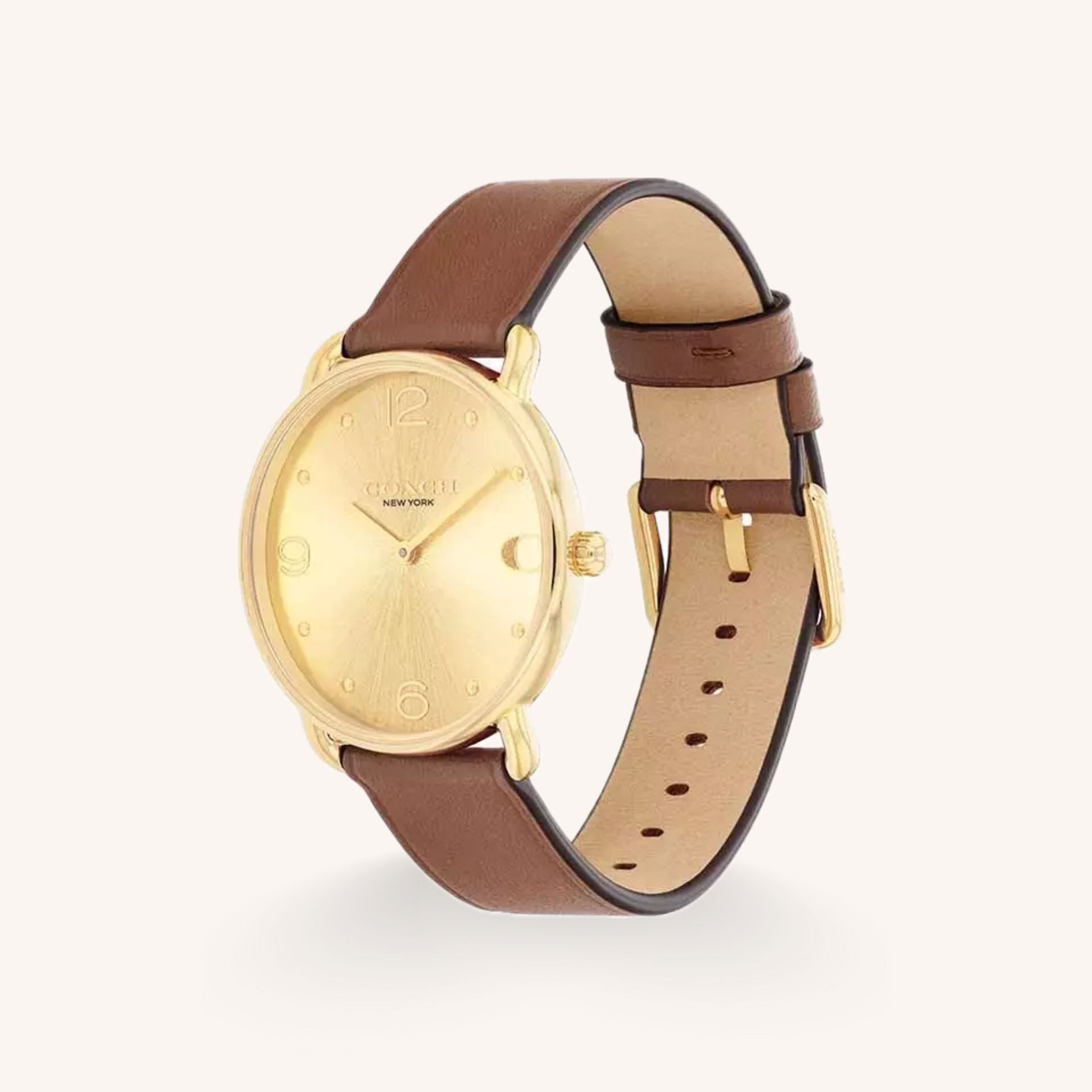 Coach Elliot 14504201 Gold Dial Round Gold-Tone Stainless Steel Mesh Bracelet Watch, 36mm