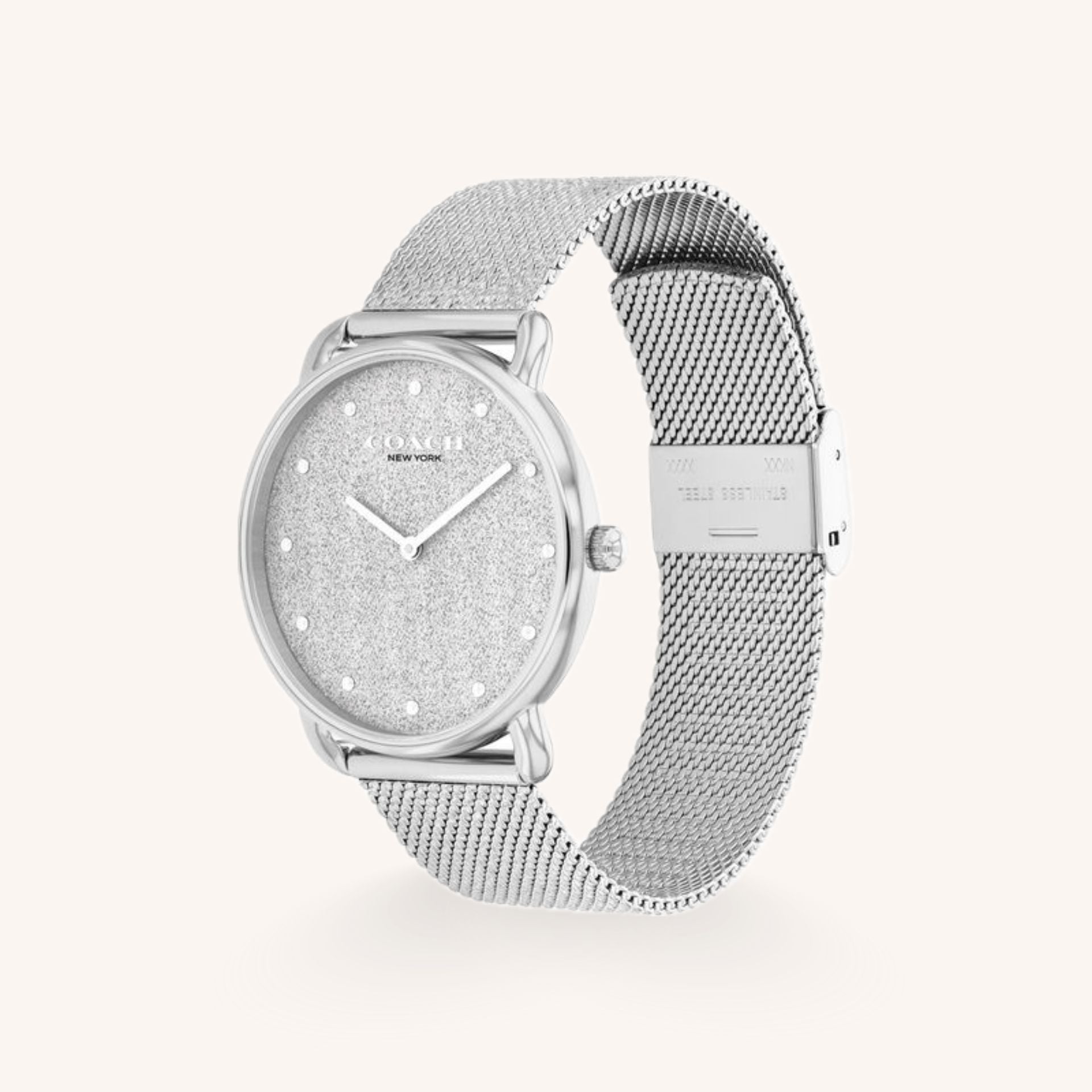 Coach Elliot 14504552 Shimmer Dial Round Stainless Steel Bracelet Watch, 36mm