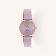 Coach Elliot 14504634 Blush Purple Signature Dial Round Leather Strap Watch, 28mm