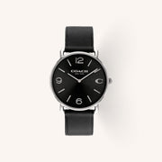 Coach Elliot 14602645 Silver Dial Round Brown Leather Strap Watch, 41mm