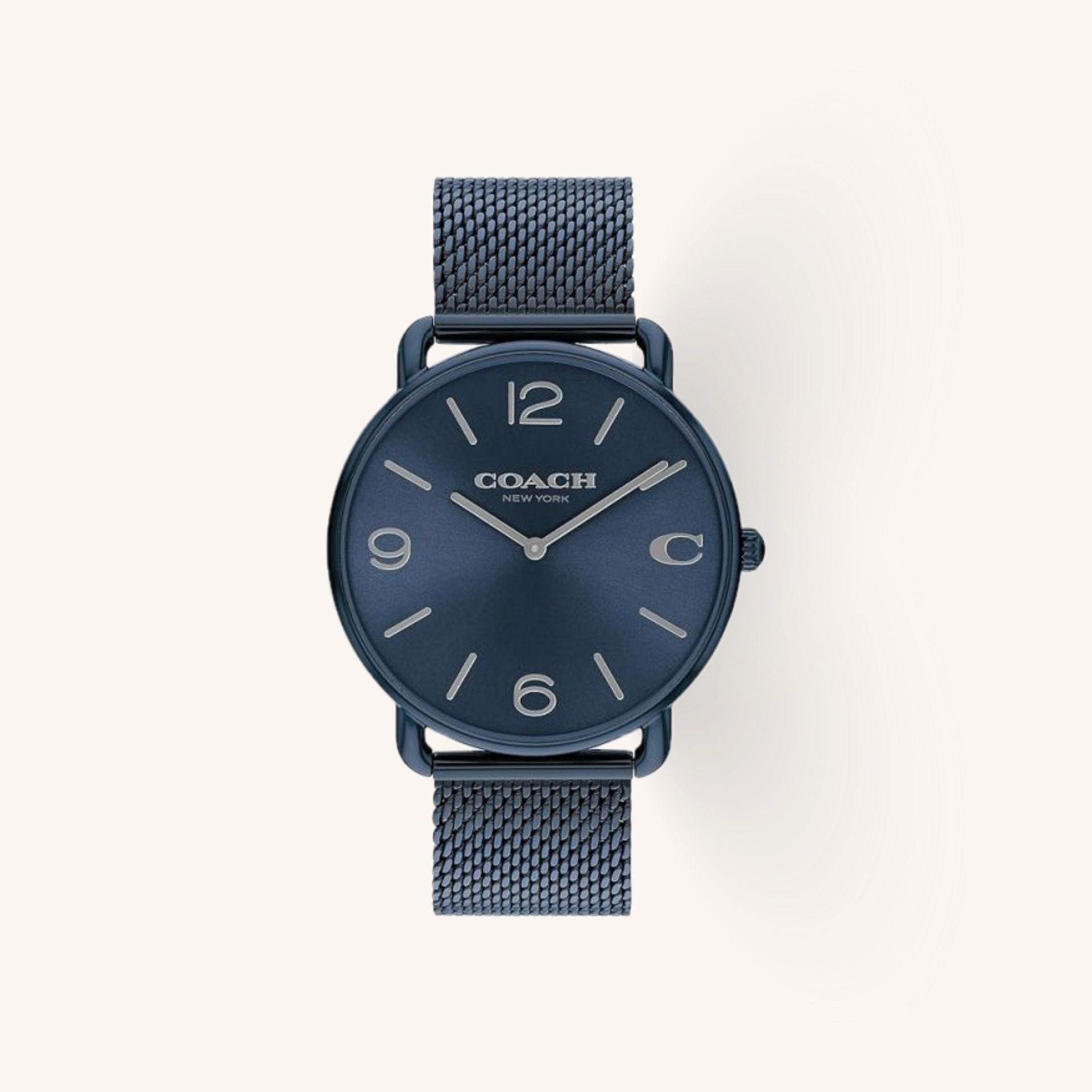 Coach Elliot 14602650 Blue Dial Round Blue Ion-Plated Stainless Steel Mesh Bracelet Watch, 41mm