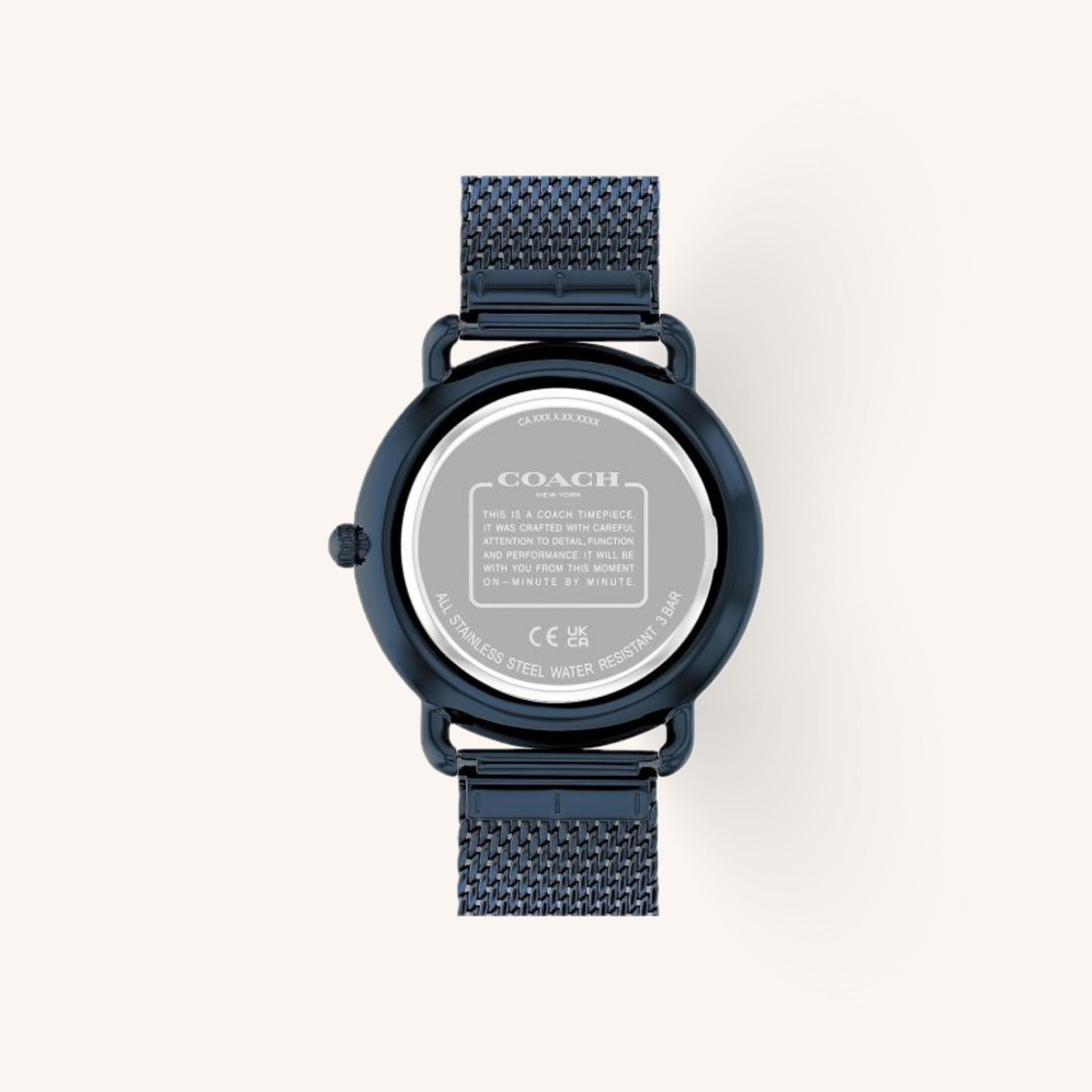 Coach Elliot 14602650 Blue Dial Round Blue Ion-Plated Stainless Steel Mesh Bracelet Watch, 41mm