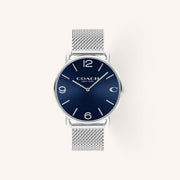 Coach Elliot 14602652 Black Sunray Dial Round Black Stainless Steel Mesh Bracelet Watch, 41mm
