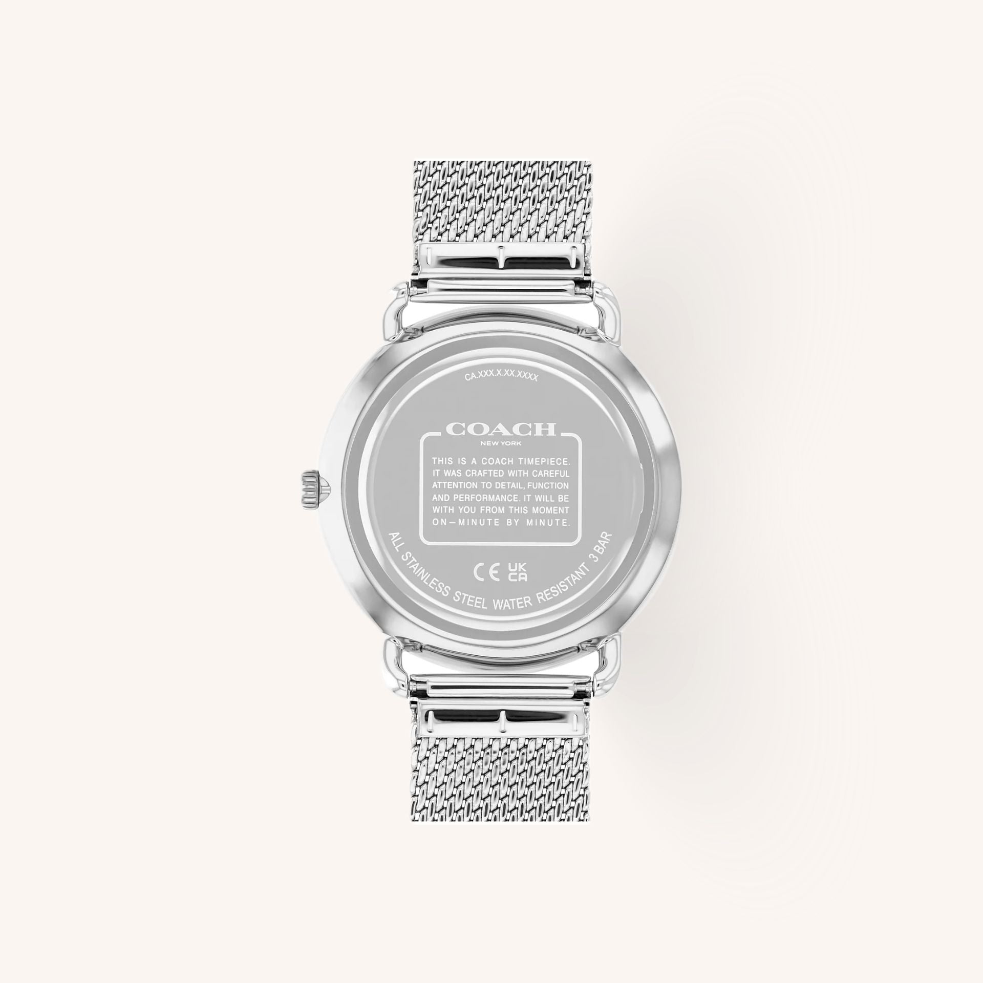 Coach Elliot 14602652 Black Sunray Dial Round Black Stainless Steel Mesh Bracelet Watch, 41mm