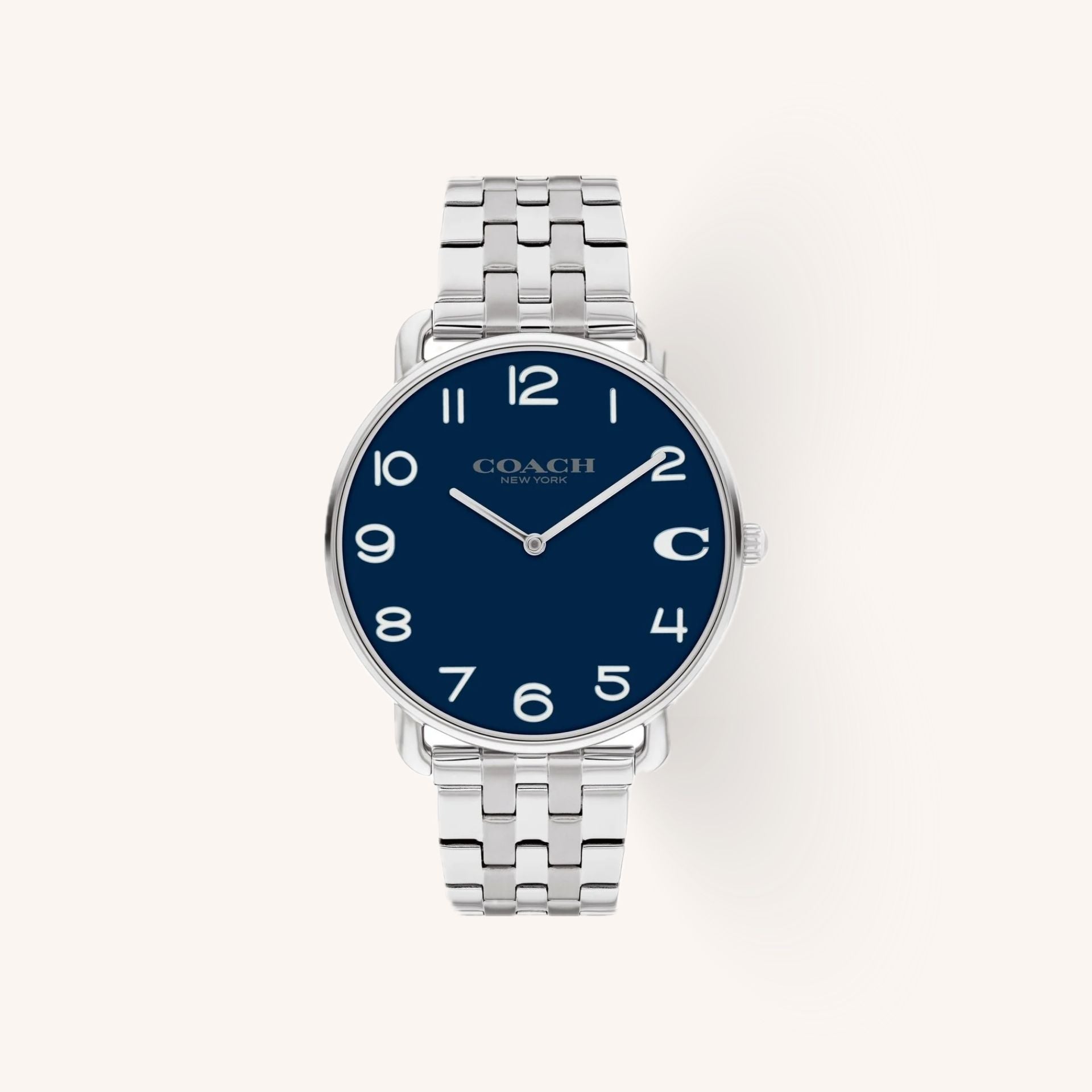 Coach Elliot 14602667 Silver Dial Round Stainless Steel Mesh Bracelet Watch, 41mm