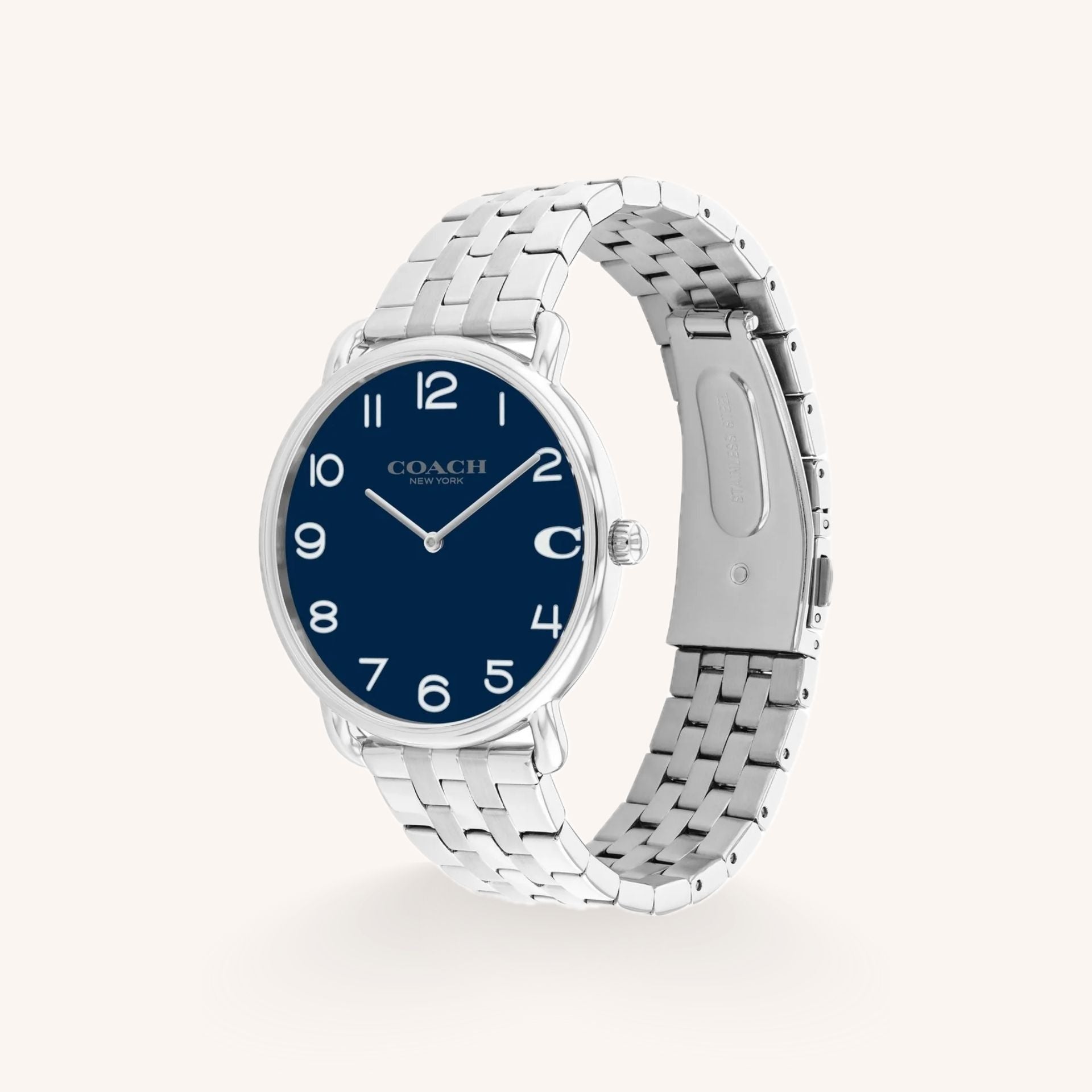 Coach Elliot 14602667 Silver Dial Round Stainless Steel Mesh Bracelet Watch, 41mm