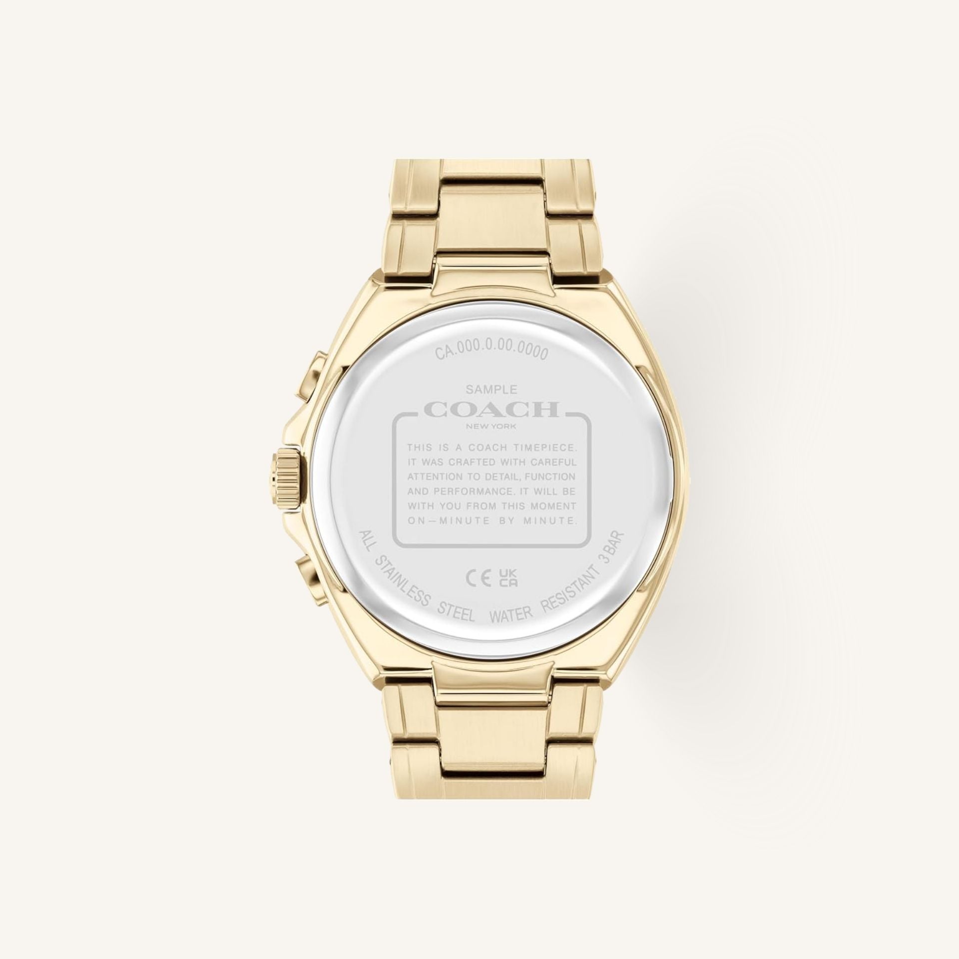 Coach Jackson 14602680 Green Dial Round Gold-Tone Stainless Steel Bracelet Chronograph Watch, 45mm